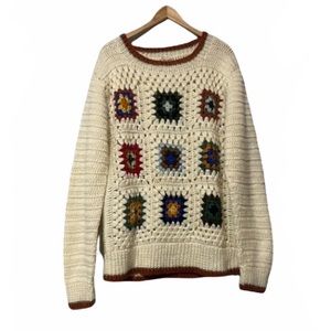 Thane Crochet Vintage Hand Made 1970s Sweater
